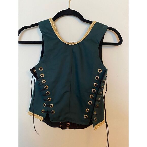 Renaissance Corset Bodice Stays in Dark Green Linen - Picture 5 of 9
